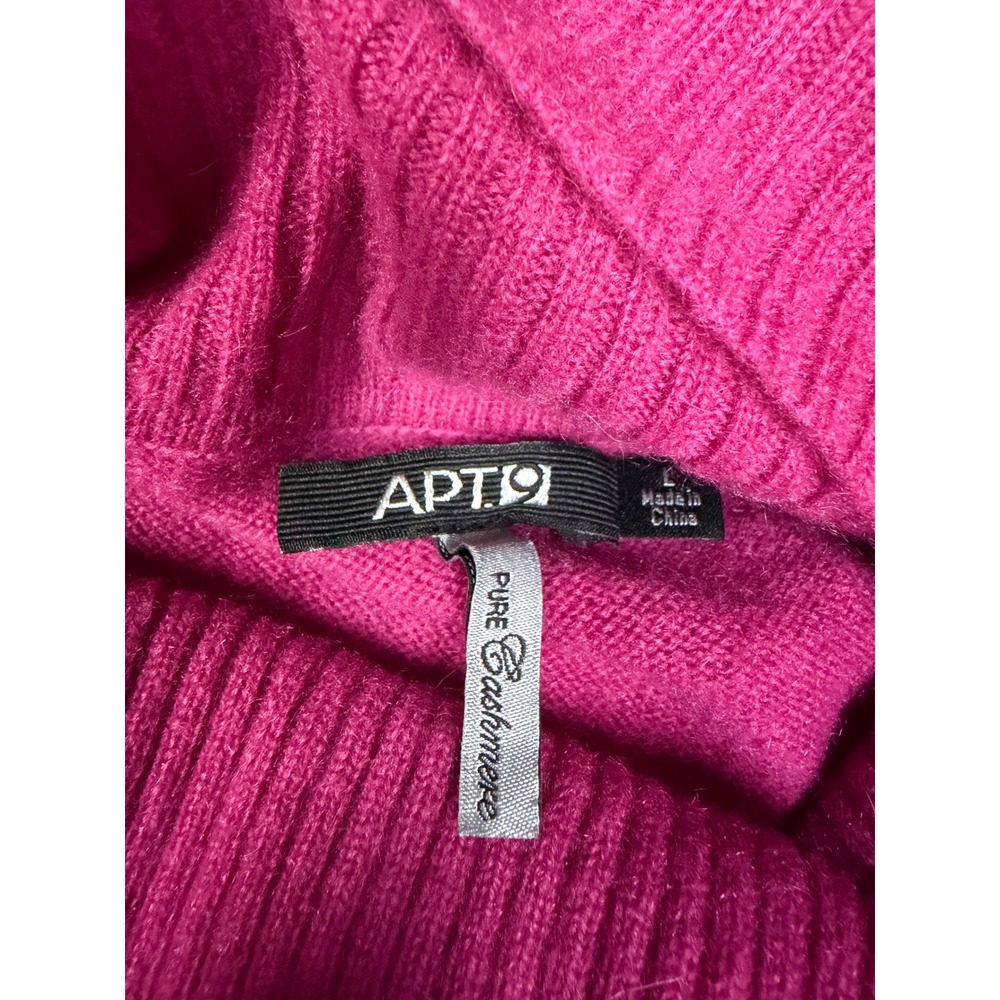 Apt 9 Pure Cashmere Pink Magenta Cowl Neck Pullover Sweater Cozy Minimalist L - Picture 11 of 13